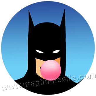 Batman Blows A Bubble button
