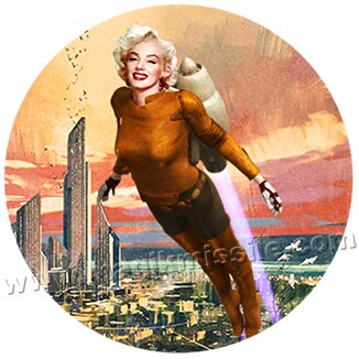 Marilyn Rocketeer button