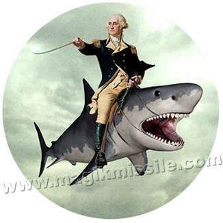 Washington Rides a Shark button