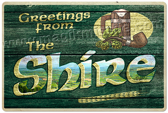 Greeting from The Shire sign