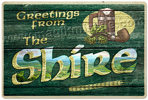 Greeting from The Shire sign