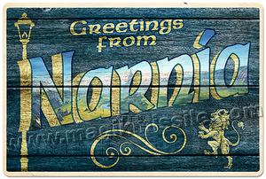 Greetings from Narnia sign