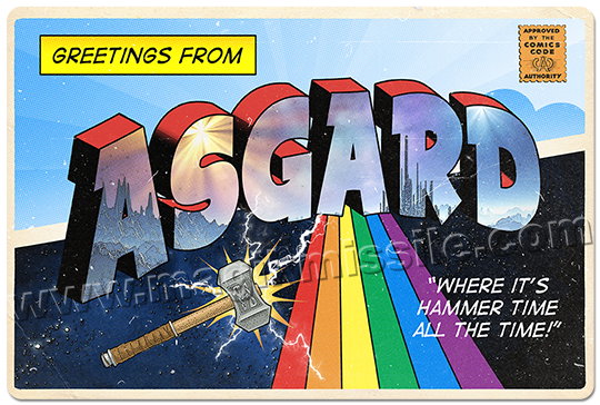 Greetings from Asgard sign