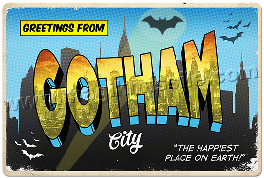 Greetings from Gotham City sign