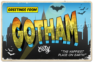 Greetings from Gotham City sign