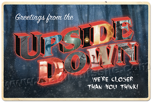 Greetings from the Upside Down sign