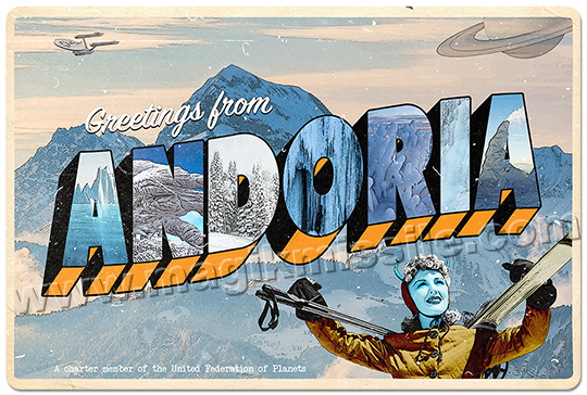 Greetings from Andoria sign